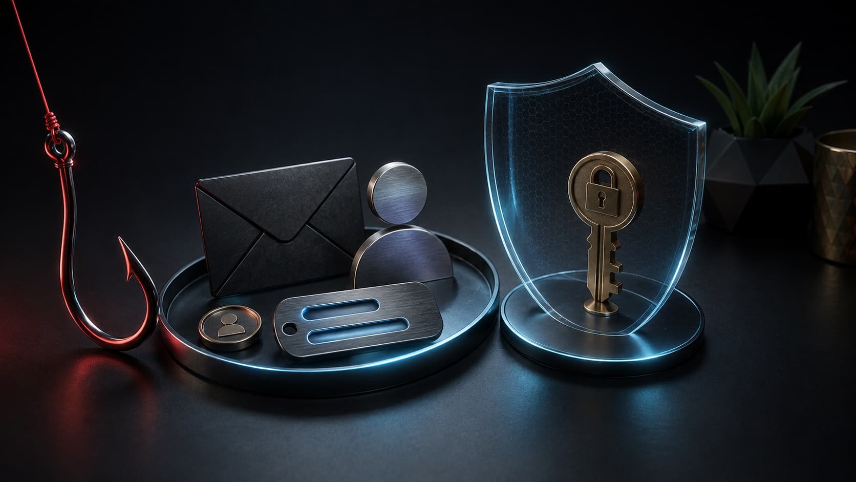 Email, профиль и идентификатор лежат отдельно от защищенного ключа-пароля