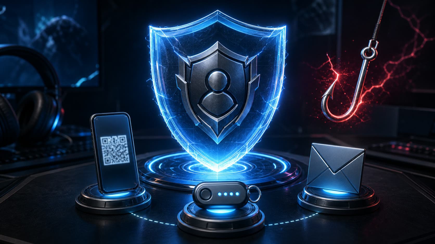 Игровой аккаунт Riot под защитой щита, многофакторной проверки и надежного пароля